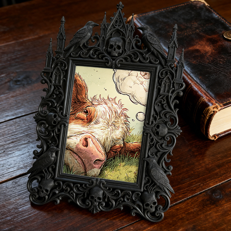 Gothic Dark Frame | Gothic Bar Counter Decor, Photo Holder, Waterproof Plastic