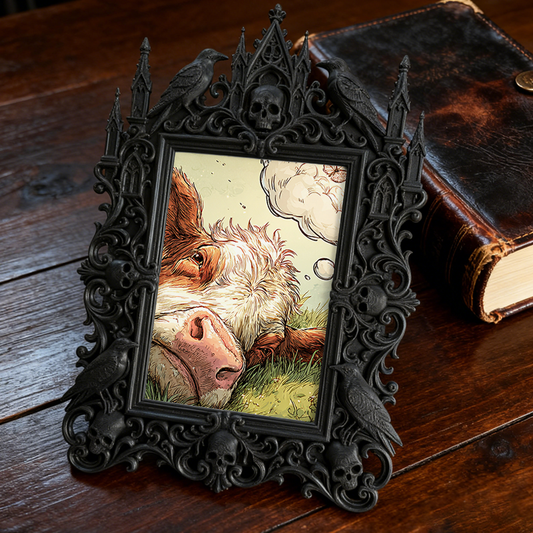 Gothic Dark Frame | Gothic Bar Counter Decor, Photo Holder, Waterproof Plastic