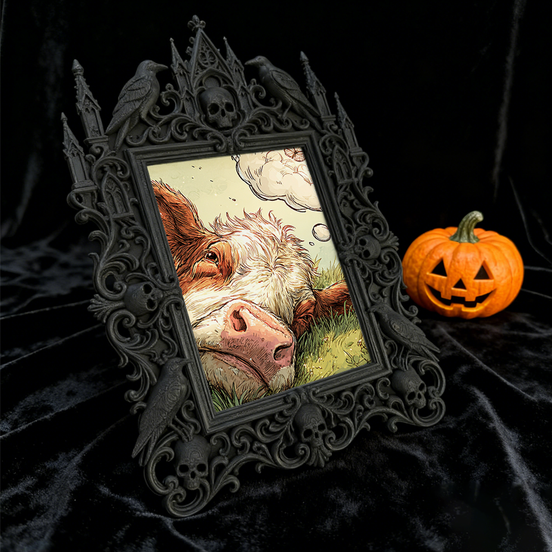 Gothic Dark Frame | Gothic Bar Counter Decor, Photo Holder, Waterproof Plastic