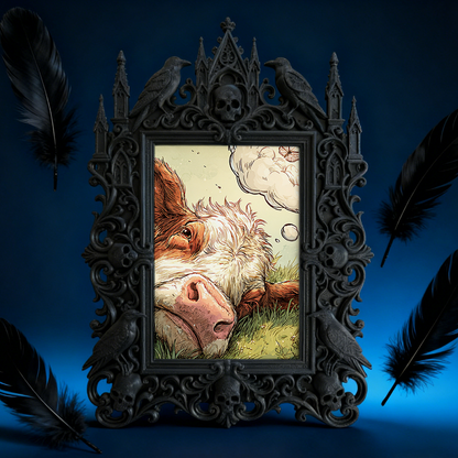 Gothic Dark Frame | Gothic Bar Counter Decor, Photo Holder, Waterproof Plastic