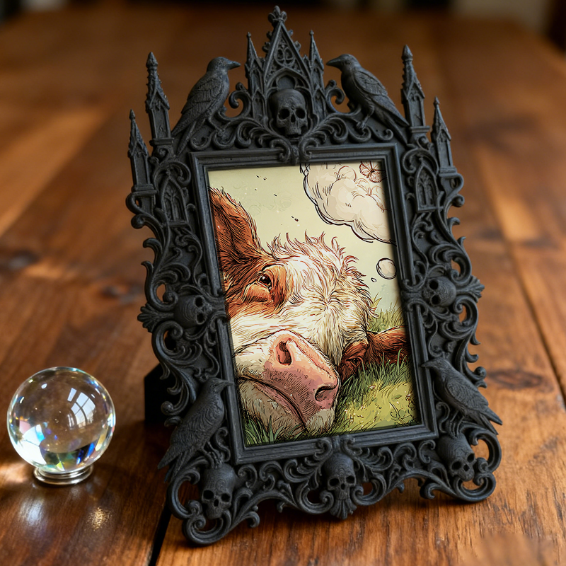 Gothic Dark Frame | Gothic Bar Counter Decor, Photo Holder, Waterproof Plastic