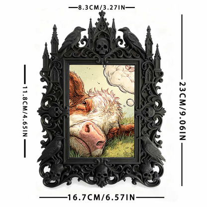 Gothic Dark Frame | Gothic Bar Counter Decor, Photo Holder, Waterproof Plastic