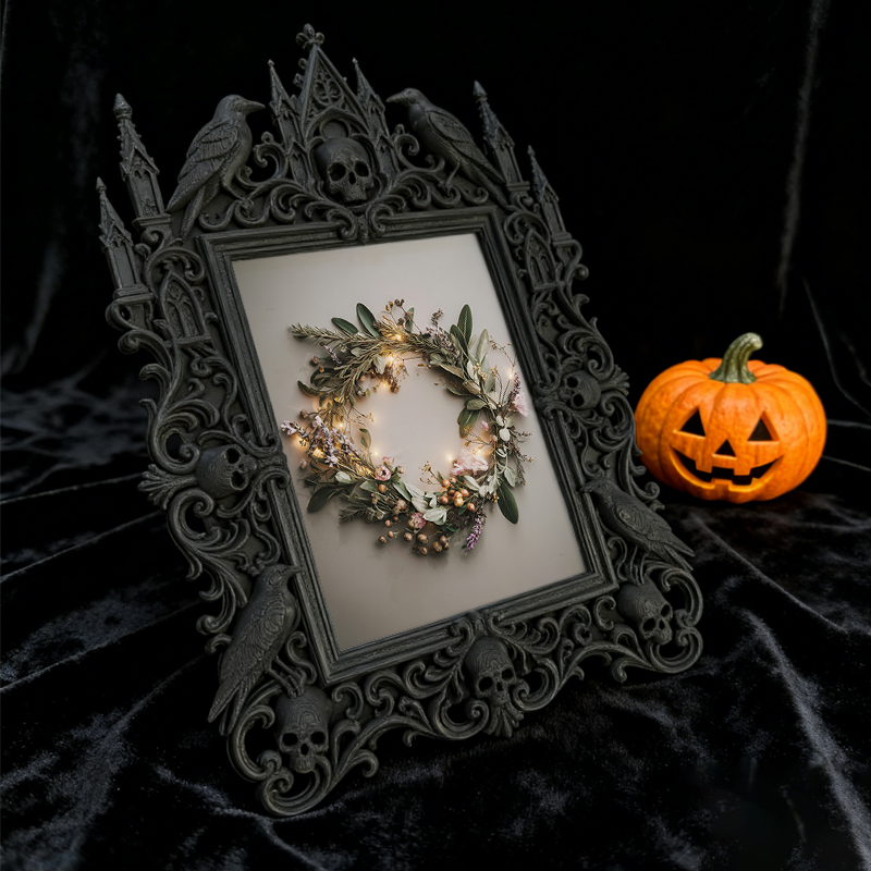Gothic Dark Frame | Bar Lounge Corner Photo Frame, Dual-use Wall/Desktop, Waterproof Plastic