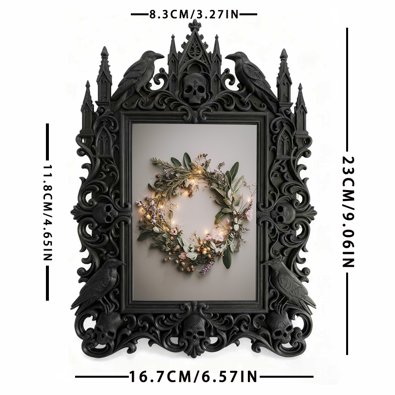 Gothic Dark Frame | Bar Lounge Corner Photo Frame, Dual-use Wall/Desktop, Waterproof Plastic