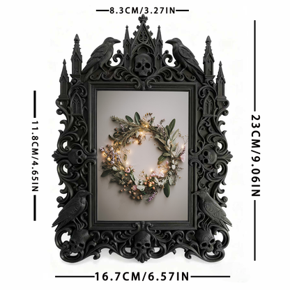 Gothic Dark Frame | Bar Lounge Corner Photo Frame, Dual-use Wall/Desktop, Waterproof Plastic
