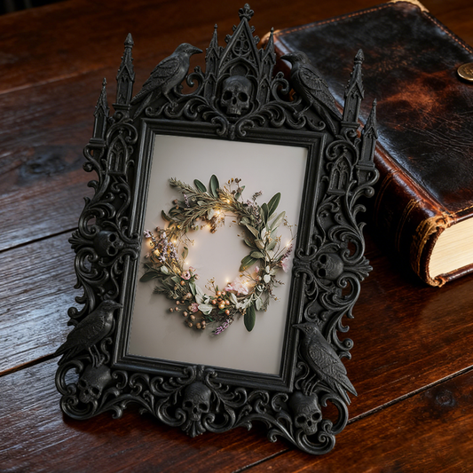 Gothic Dark Frame | Vampire Bar Desktop Decor, Photo Ornament, Waterproof Plastic