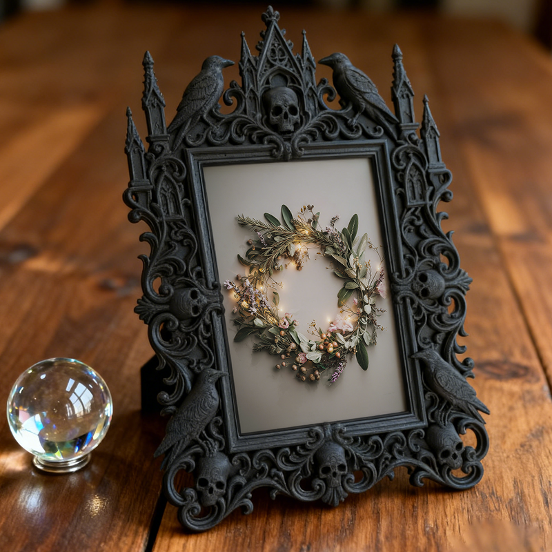 Gothic Dark Frame | Vampire Bar Desktop Decor, Photo Ornament, Waterproof Plastic