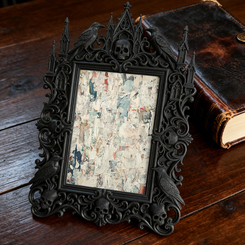 Gothic Dark Frame | Gothic Bar Photo Prop, Wall/Tabletop Waterproof Plastic Frame