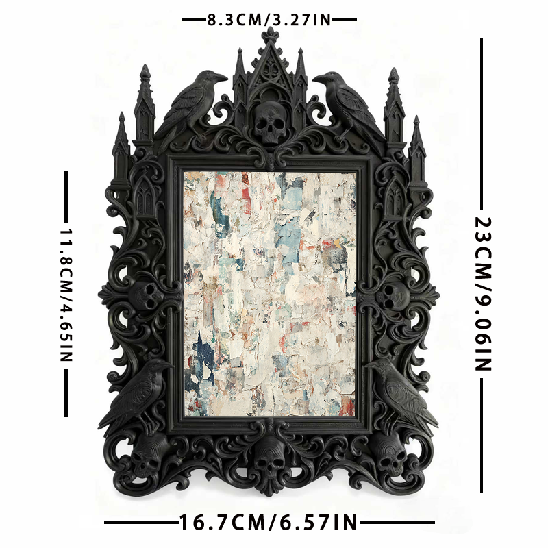 Gothic Dark Frame | Gothic Bar Photo Prop, Wall/Tabletop Waterproof Plastic Frame