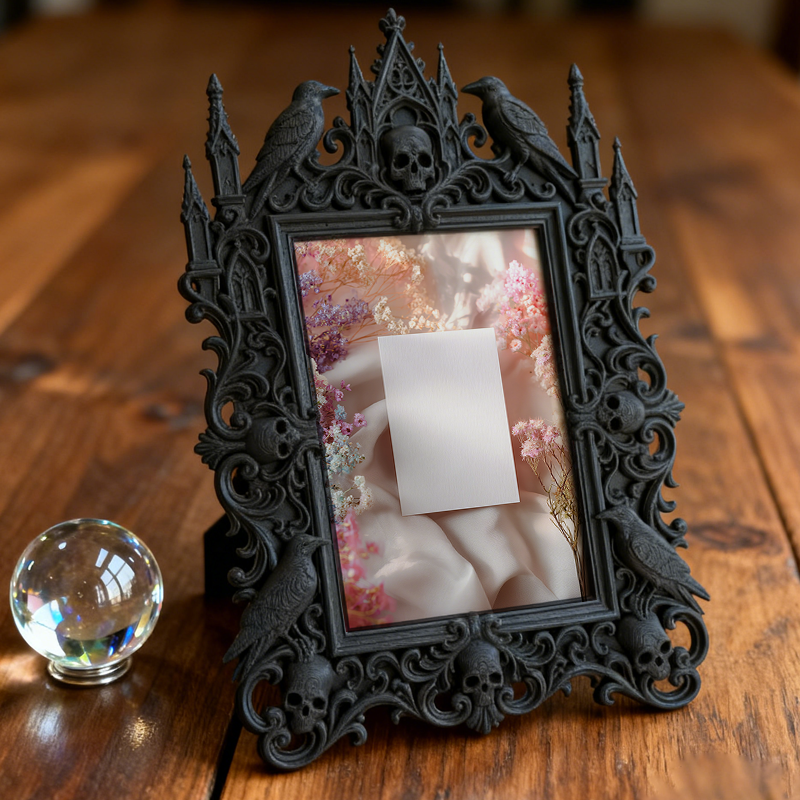 Gothic Dark Frame | Bar Counter Dual-use Decor, Photo Holder, Waterproof Plastic
