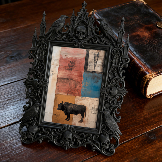 Gothic Dark Frame | Punk Gothic Bar Photo Frame, Dual-use Wall/Desktop, Waterproof Plastic