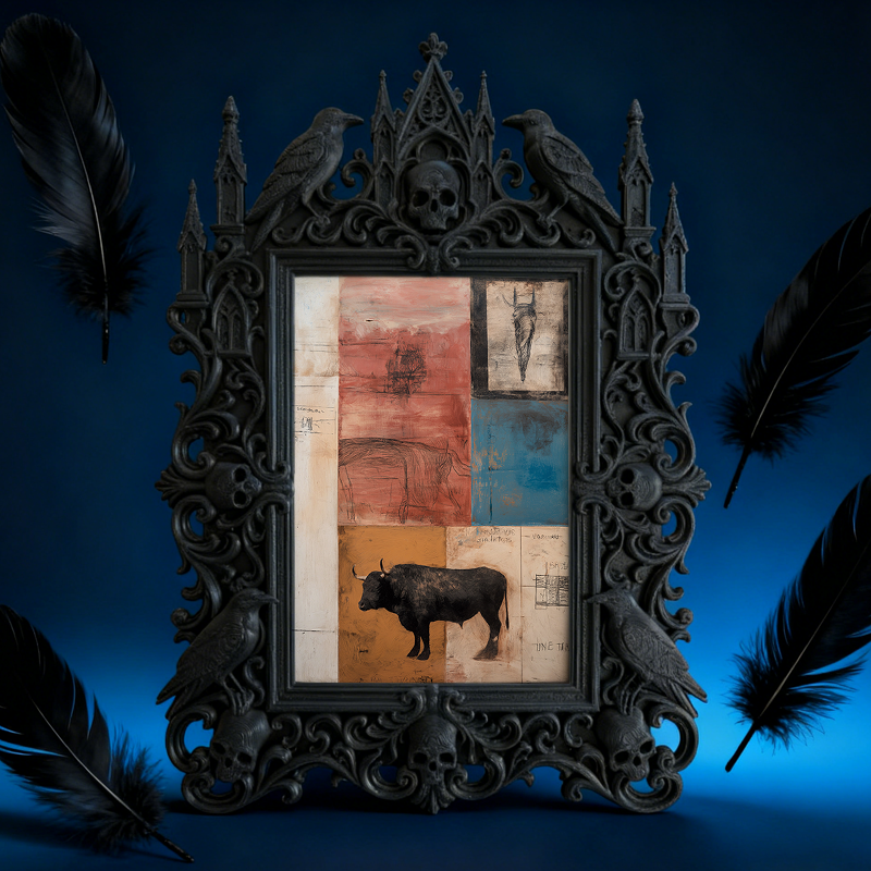 Gothic Dark Frame | Punk Gothic Bar Photo Frame, Dual-use Wall/Desktop, Waterproof Plastic