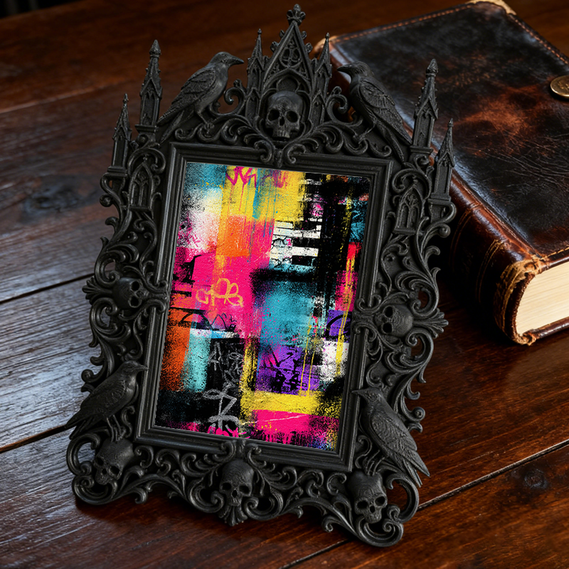 Gothic Dark Frame | Bar Corner Photo Ornament, Waterproof Plastic Frame