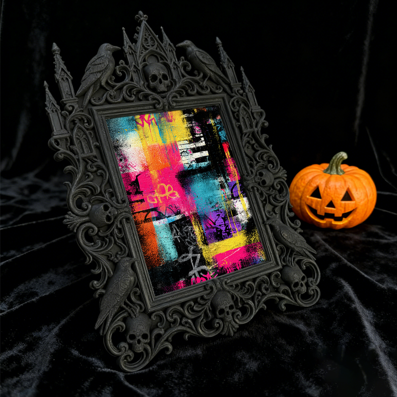 Gothic Dark Frame | Bar Corner Photo Ornament, Waterproof Plastic Frame