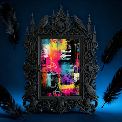 Gothic Dark Frame | Bar Corner Photo Ornament, Waterproof Plastic Frame