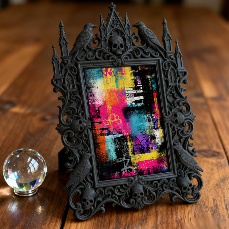 Gothic Dark Frame | Bar Corner Photo Ornament, Waterproof Plastic Frame