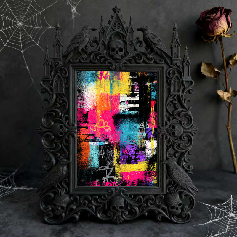 Gothic Dark Frame | Bar Corner Photo Ornament, Waterproof Plastic Frame