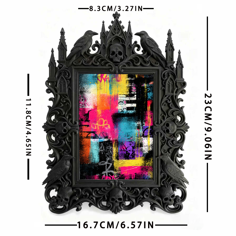 Gothic Dark Frame | Bar Corner Photo Ornament, Waterproof Plastic Frame