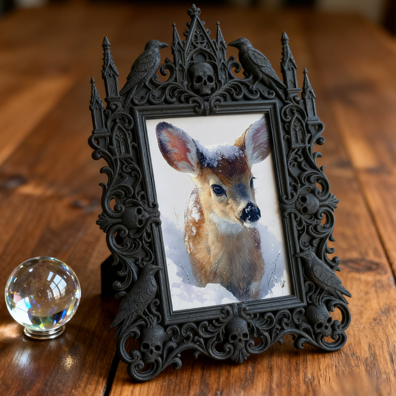 Gothic Dark Frame | Dark-style Bar Counter Decor, Photo Display, Waterproof Plastic