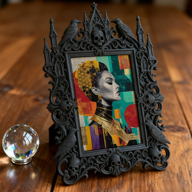 Gothic Dark Frame | Cocktail Bar Photo Prop, Dual-use Wall/Tabletop, Waterproof Plastic