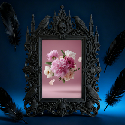 Gothic Dark Frame | Gothic Pub Photo Display, Wall/Tabletop, Waterproof Plastic