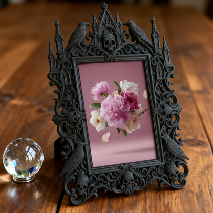 Gothic Dark Frame | Gothic Pub Photo Display, Wall/Tabletop, Waterproof Plastic