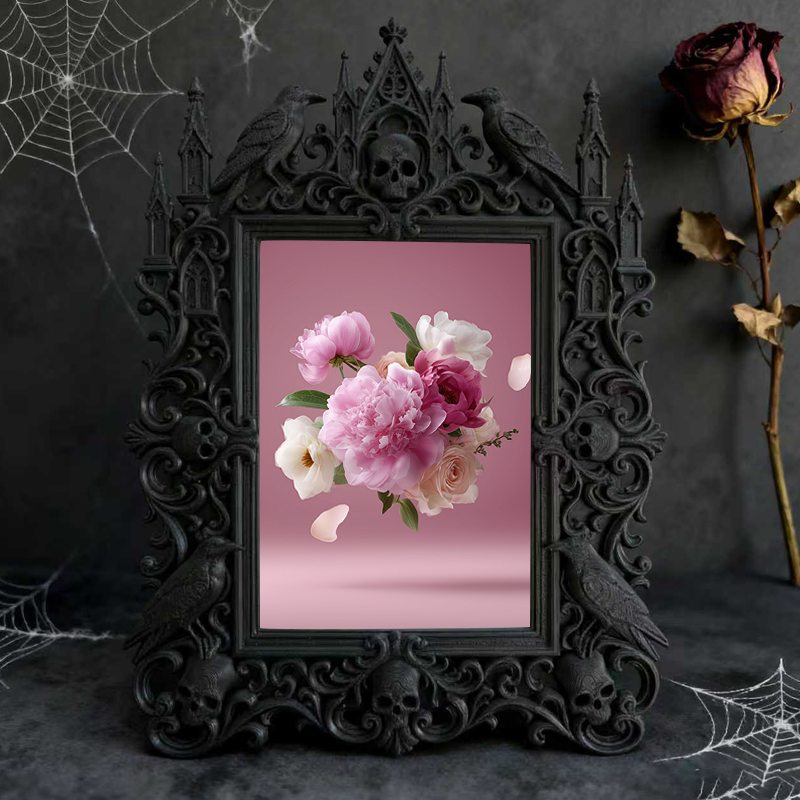Gothic Dark Frame | Gothic Pub Photo Display, Wall/Tabletop, Waterproof Plastic