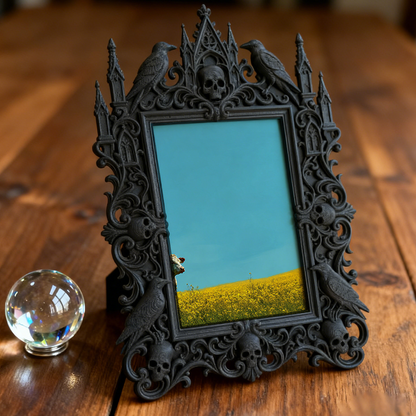 Gothic Dark Frame | Bar Backsplash Corner Decor, Photo Frame, Waterproof Plastic