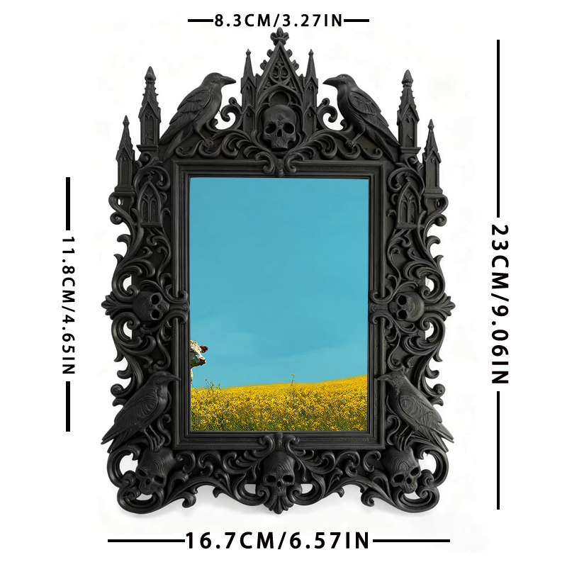 Gothic Dark Frame | Bar Backsplash Corner Decor, Photo Frame, Waterproof Plastic