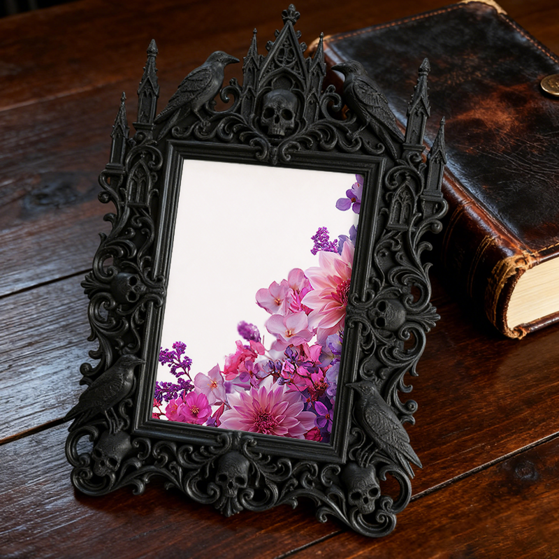 Gothic Dark Frame | Gothic Lounge Bar Decor, Photo Holder, Waterproof Plastic Frame