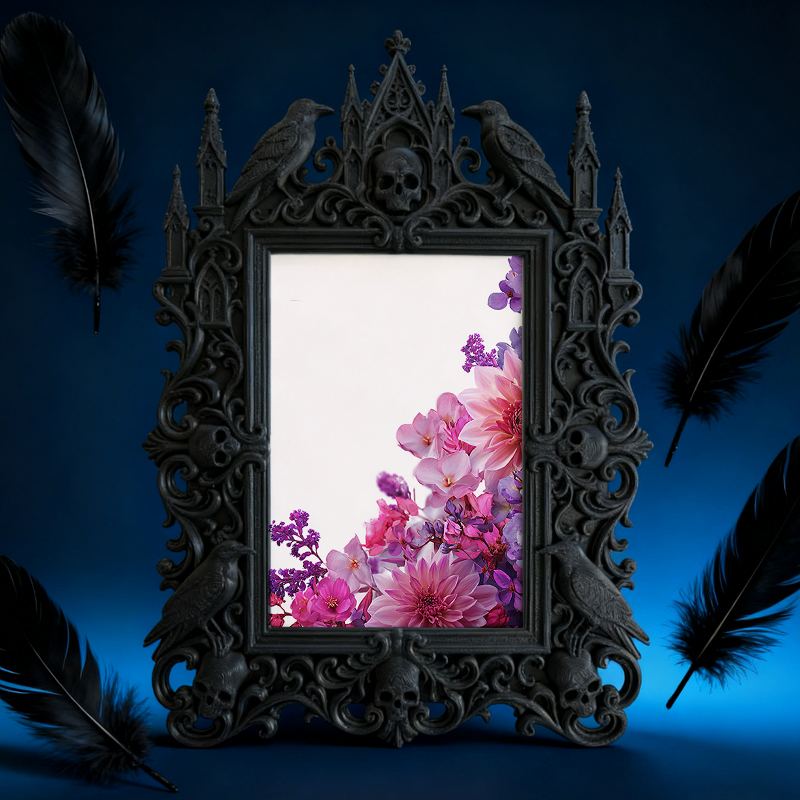 Gothic Dark Frame | Gothic Lounge Bar Decor, Photo Holder, Waterproof Plastic Frame