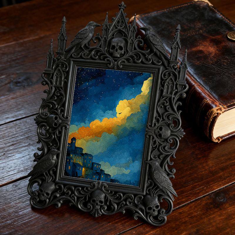 Gothic Dark Frame | Bar Table Edge Decor, Photo Prop, Waterproof Plastic