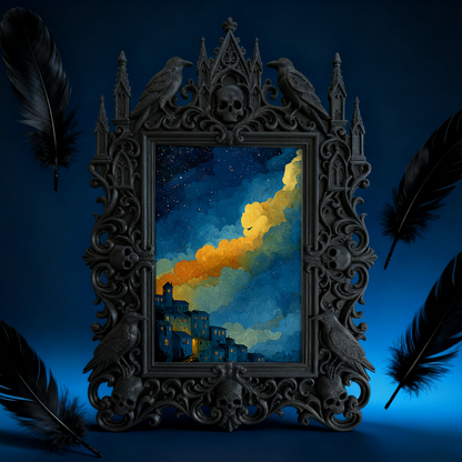 Gothic Dark Frame | Bar Table Edge Decor, Photo Prop, Waterproof Plastic