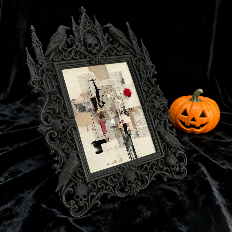 Gothic Dark Frame | Vampire Lounge Photo Frame, Dual-use Wall/Tabletop, Waterproof Plastic