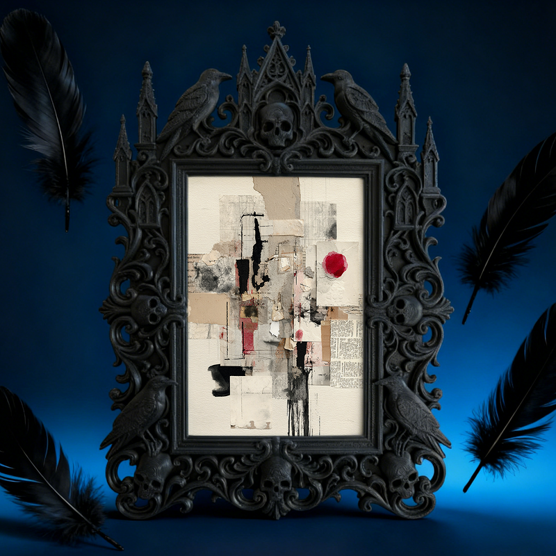 Gothic Dark Frame | Vampire Lounge Photo Frame, Dual-use Wall/Tabletop, Waterproof Plastic