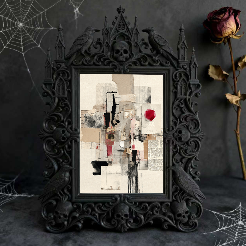 Gothic Dark Frame | Vampire Lounge Photo Frame, Dual-use Wall/Tabletop, Waterproof Plastic