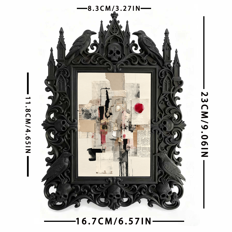 Gothic Dark Frame | Vampire Lounge Photo Frame, Dual-use Wall/Tabletop, Waterproof Plastic