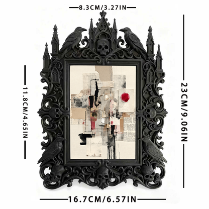 Gothic Dark Frame | Vampire Lounge Photo Frame, Dual-use Wall/Tabletop, Waterproof Plastic