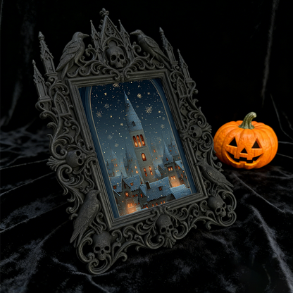 Gothic Dark Frame | Dark Pub Corner Ornament, Photo Display, Waterproof Plastic