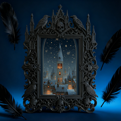 Gothic Dark Frame | Dark Pub Corner Ornament, Photo Display, Waterproof Plastic