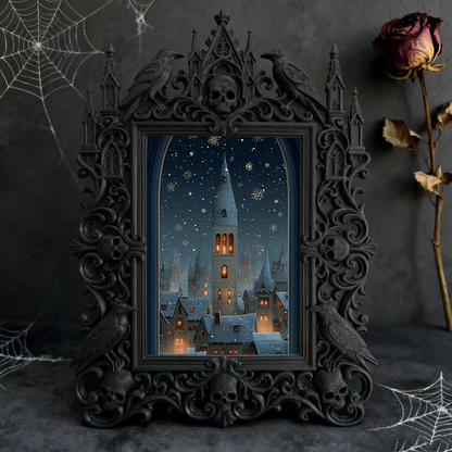 Gothic Dark Frame | Dark Pub Corner Ornament, Photo Display, Waterproof Plastic