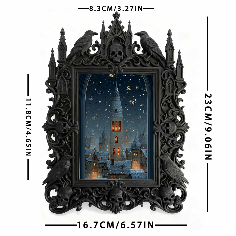 Gothic Dark Frame | Dark Pub Corner Ornament, Photo Display, Waterproof Plastic