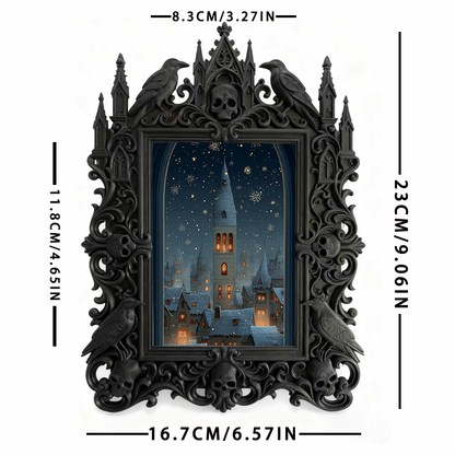 Gothic Dark Frame | Dark Pub Corner Ornament, Photo Display, Waterproof Plastic