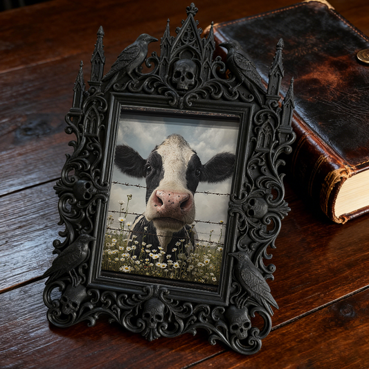 Gothic Dark Frame | Bar Countertop Photo Decor, Wall-mountable, Waterproof Plastic