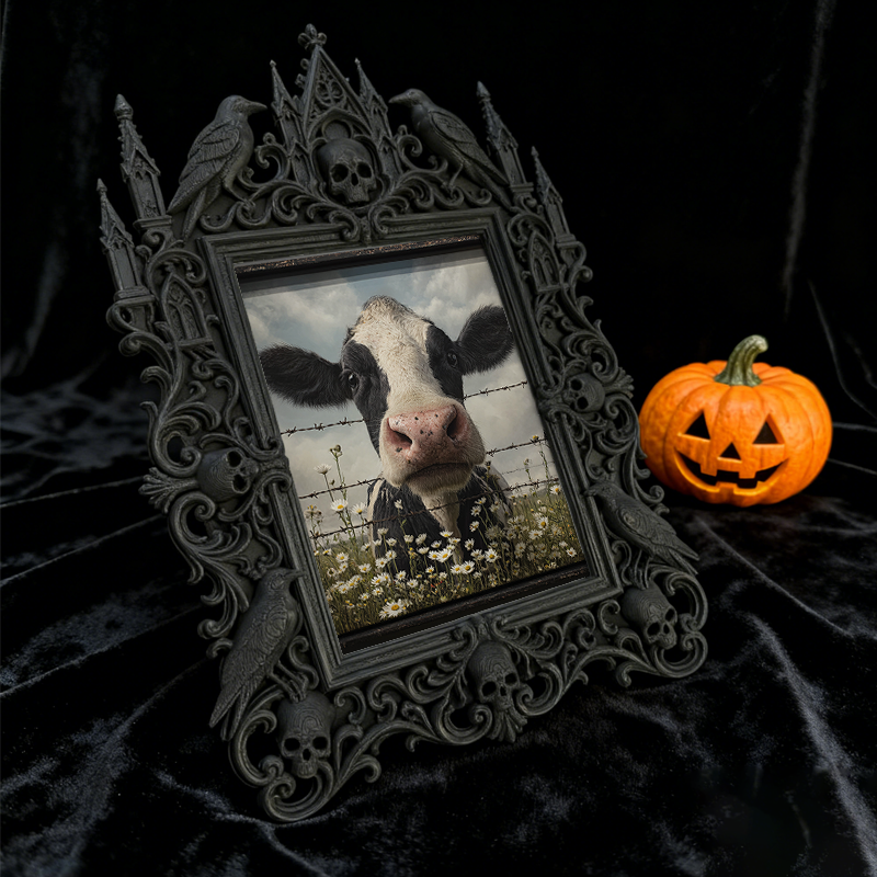 Gothic Dark Frame | Bar Countertop Photo Decor, Wall-mountable, Waterproof Plastic