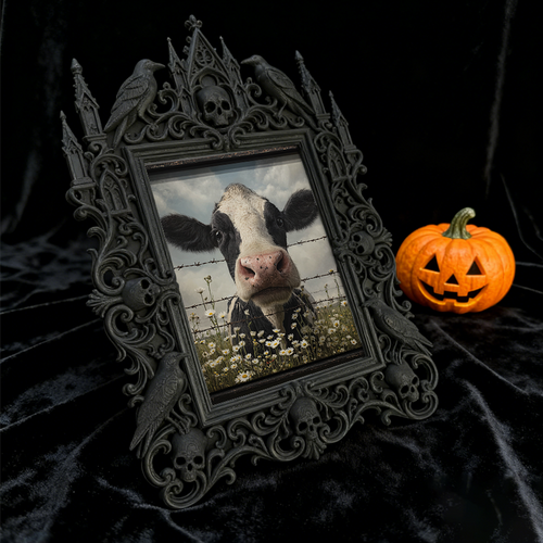 Gothic Dark Frame | Bar Countertop Photo Decor, Wall-mountable, Waterproof Plastic