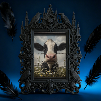 Gothic Dark Frame | Bar Countertop Photo Decor, Wall-mountable, Waterproof Plastic