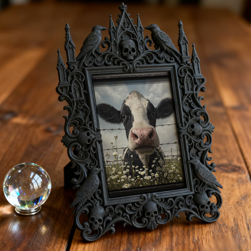 Gothic Dark Frame | Bar Countertop Photo Decor, Wall-mountable, Waterproof Plastic