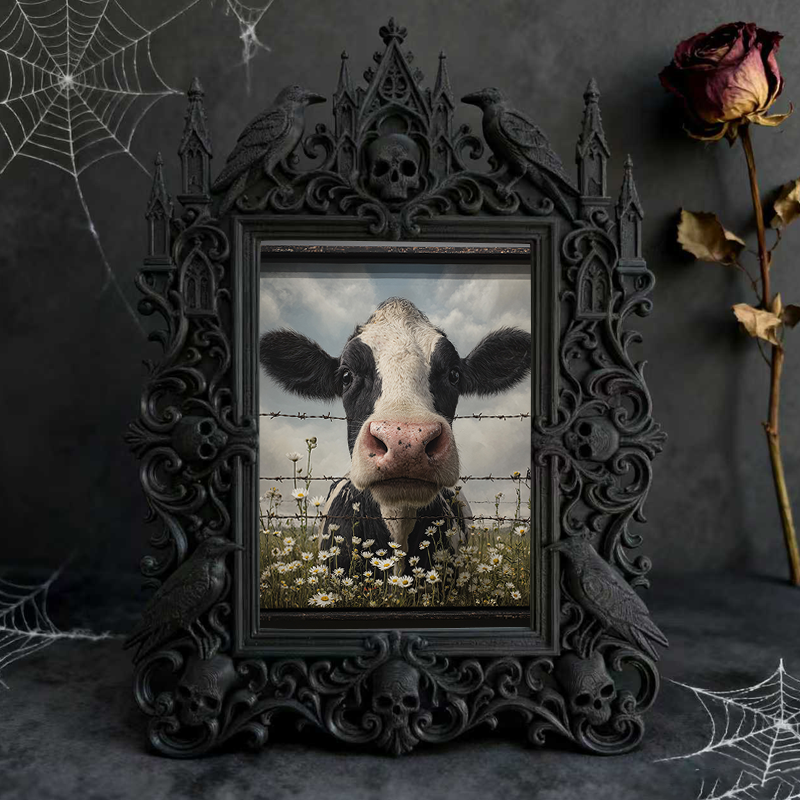 Gothic Dark Frame | Bar Countertop Photo Decor, Wall-mountable, Waterproof Plastic