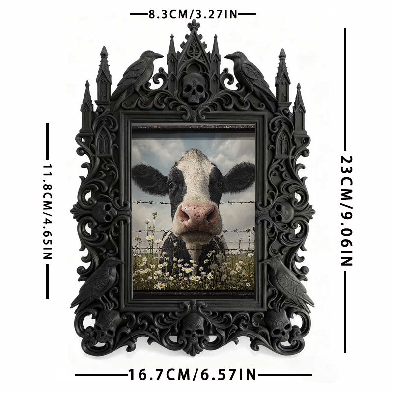 Gothic Dark Frame | Bar Countertop Photo Decor, Wall-mountable, Waterproof Plastic